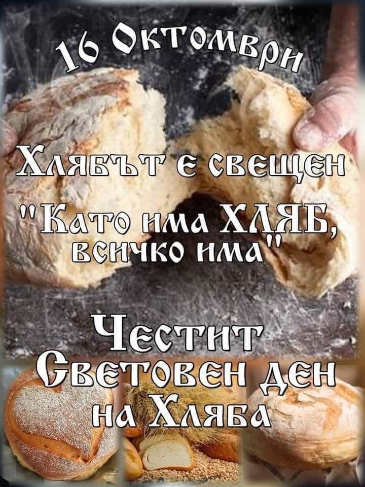 16 октомври - Световен ден на хляба